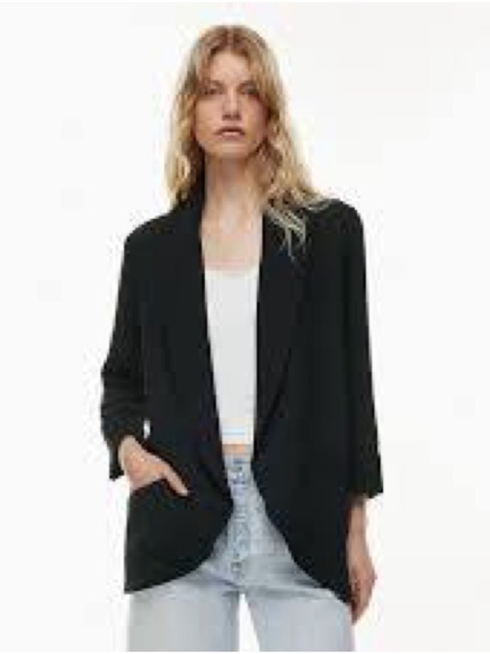 Aritzia Wilfred Chevalier Blazer Black Size Zero lightweight business casual